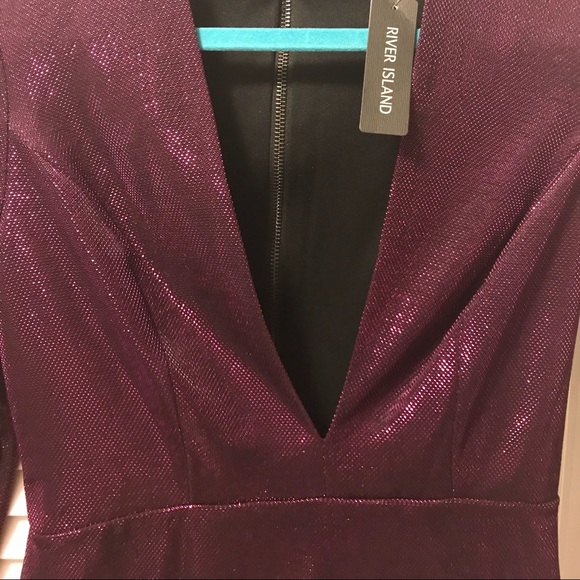 NWT River Island plunging neck long sleeve dress - Picture 3 of 3